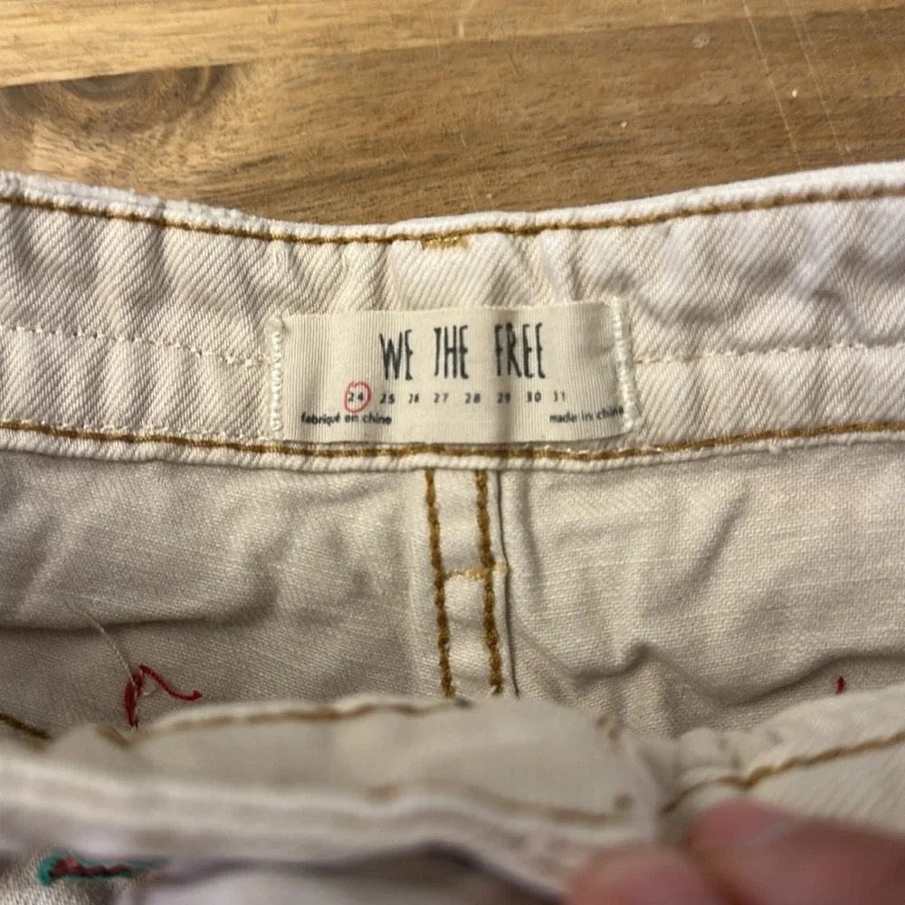 FREE PEOPLE We The Free Aztek Borderline denim shorts